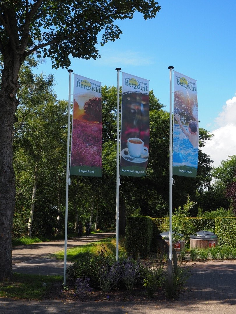 Ingang vlaggen camping bergzicht