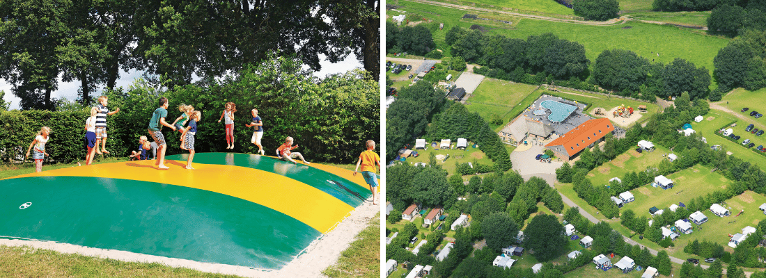 Camping bij Dedemsvaart bovenaanzicht